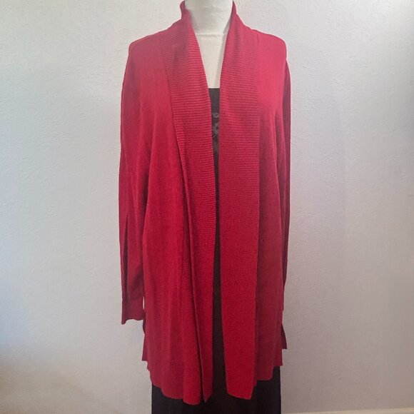 Worthington Woman 3X long red cardigan sweater NEW with tags - Picture 1 of 5